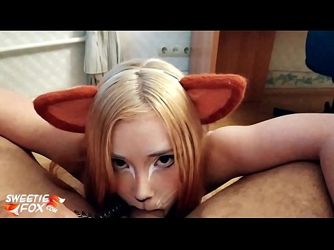 ❤️ Kitsune nqos dick thiab cum hauv nws lub qhov ncauj ️❌ Super sex ntawm peb  ☑